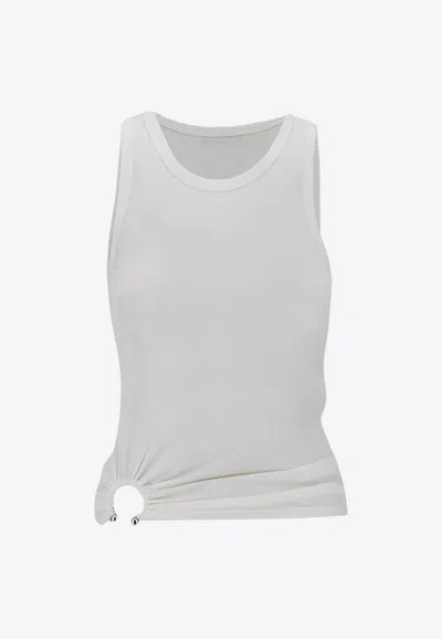 RABANNE SIGNATURE PIERCING RIBBED TANK TOP