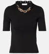 Rabanne Silk And Cotton-blend Top In Black