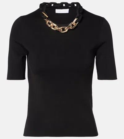 Rabanne Silk And Cotton-blend Top In Black