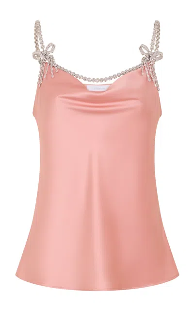 Rabanne Silk Embellished Cami Top In Pink