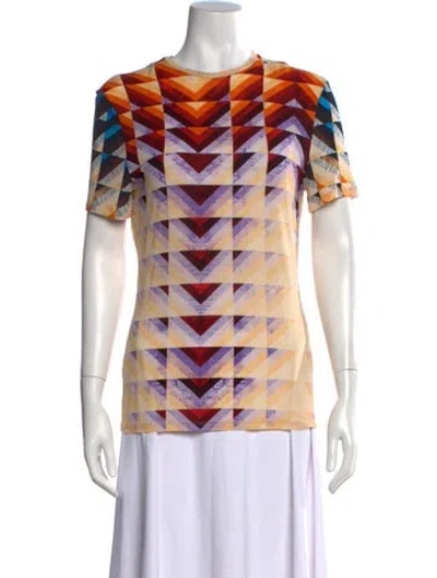 Pre-owned Rabanne Silk Graphic Print T-shirt In Neutrals