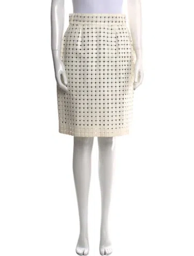 Pre-owned Rabanne Silk Knee-length Skirt In White