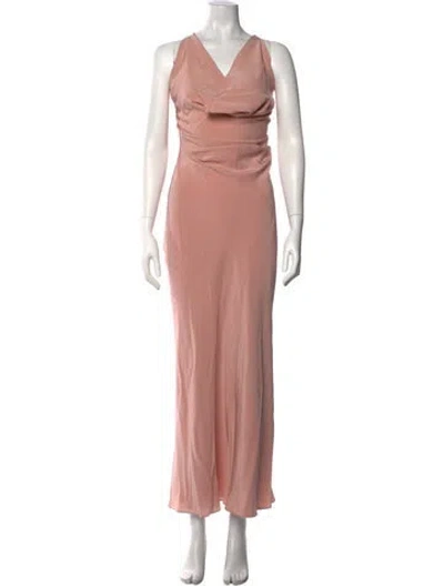 Pre-owned Rabanne Silk Long Dress In Pink