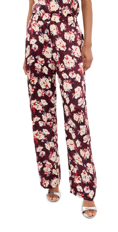 Rabanne Floral-print Wide-leg Silk Trousers In Multi