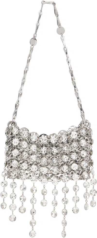 Rabanne Silver 1969 Strass Nano Bag