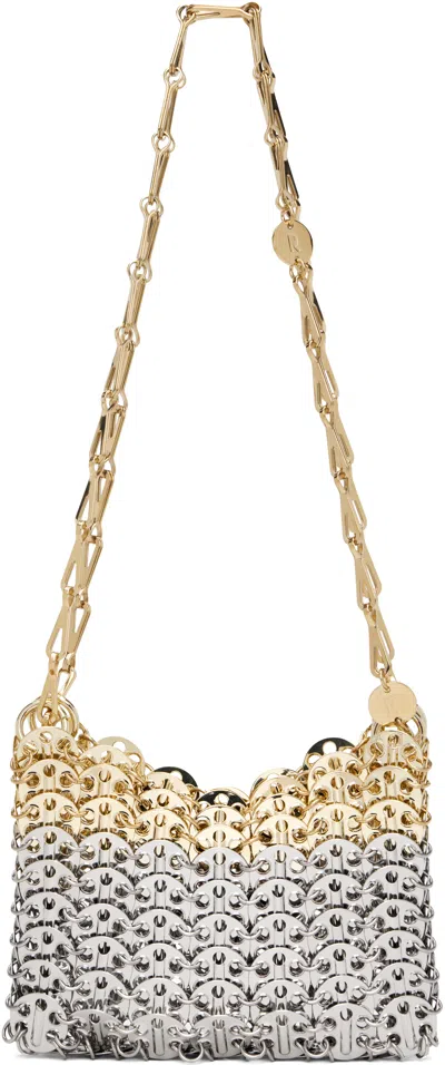 RABANNE SILVER & GOLD ICONIC NANO 1969 SKYLINE BAG