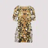 Rabanne Iconic Sparkle Discs Mini Dress In Golden