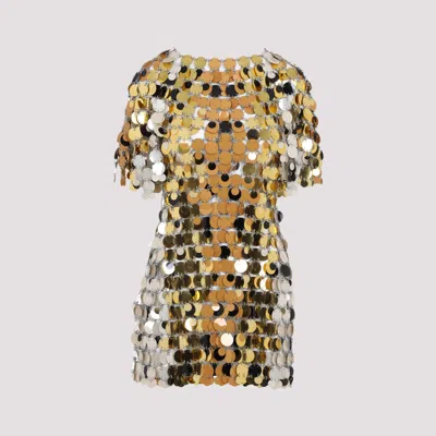 Rabanne Silver And Gold Polyester Mini Dress