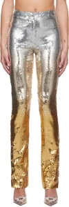 Rabanne Silver & Gold Sequin Trousers In M715 Gold / Silver