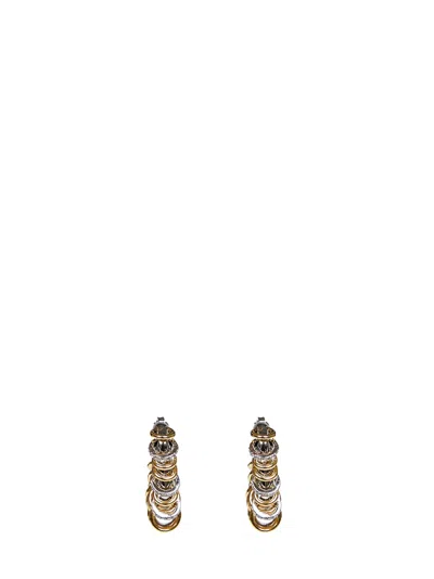 Rabanne Silver And Gold Small Punk Xl Link Earrings In Multi