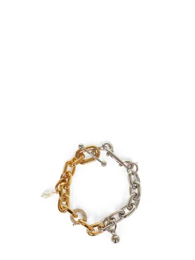 Rabanne Silver And Gold Two-tone Xl Link Necklace With Punk Details