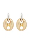 Rabanne Silver And Gold Xtra Eight Dang Earrings With Pressure Closure In Brass And Aluminum Woman In Gold