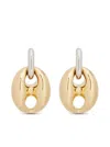 RABANNE SILVER AND GOLD XTRA EIGHT DANG EARRINGS WITH PRESSURE CLOSURE IN BRASS AND ALUMINUM WOMAN