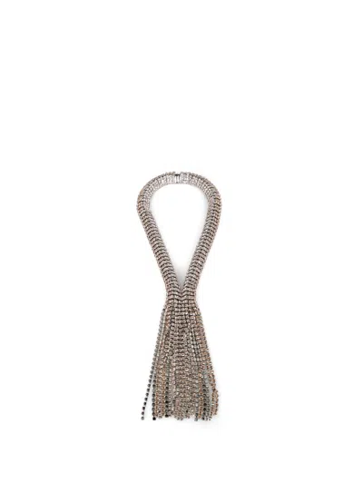 Rabanne Silver And Pink Rhinestone Bijou Collar