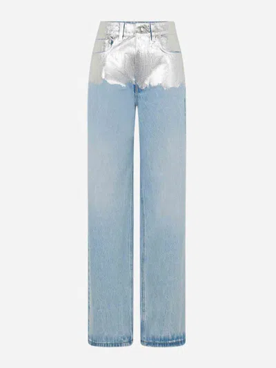 RABANNE RABANNE SILVER BAGGY JEANS