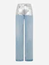 Rabanne Metallic Baggy Trouser Denim In Light Denim Blue