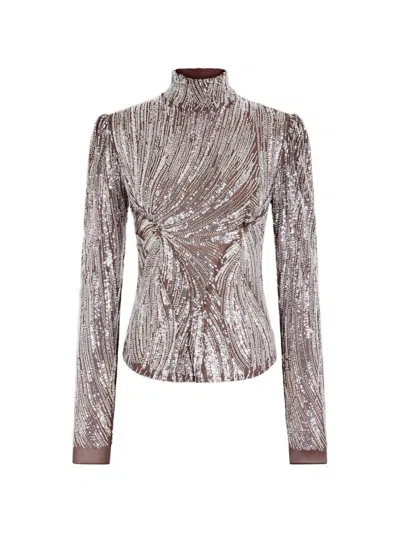 Rabanne Silver Bead And Sequin Embroidered Blouse In Multi
