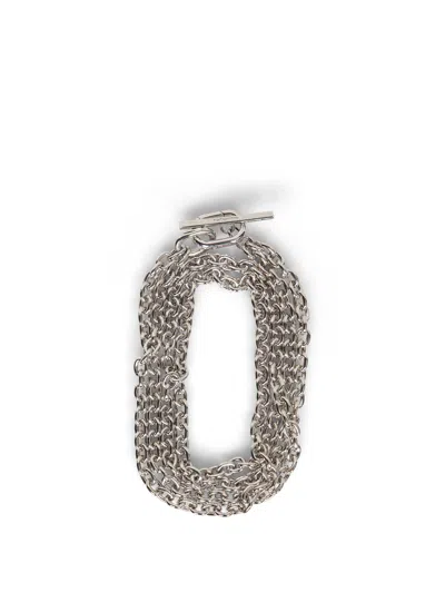 Rabanne Silver Chain Collar Necklace In Metallic