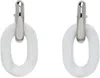Rabanne Silver Chain Drop Earrings In M094 Silver / White