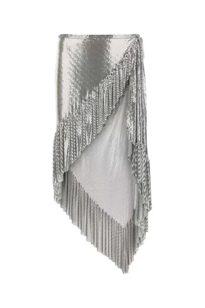 RABANNE SILVER CHAIN MAIL SKIRT