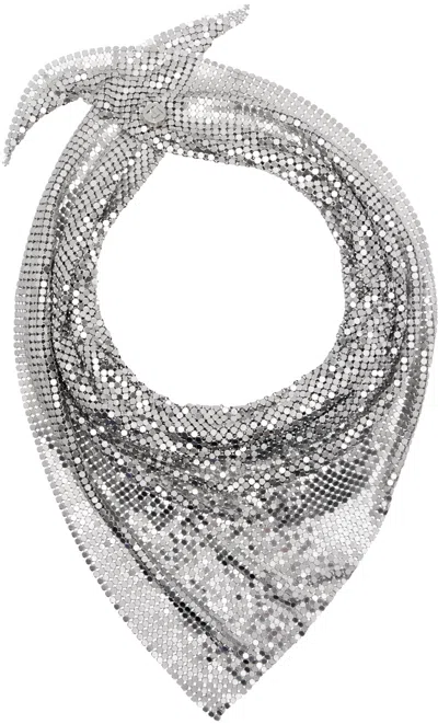 Rabanne Silver Chainmail Necklace In Metallic