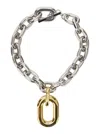 Rabanne Silver-colored Necklace With Pendant And Engraved Logo In Brass Woman