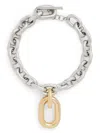 Rabanne Silver-colored Necklace With Pendant And Engraved Logo In Brass Woman In Oro E Argento