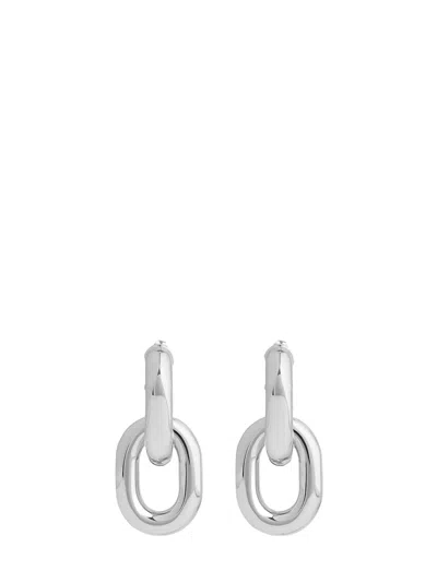Rabanne Silver Double Xl Link Earrings In Metallic
