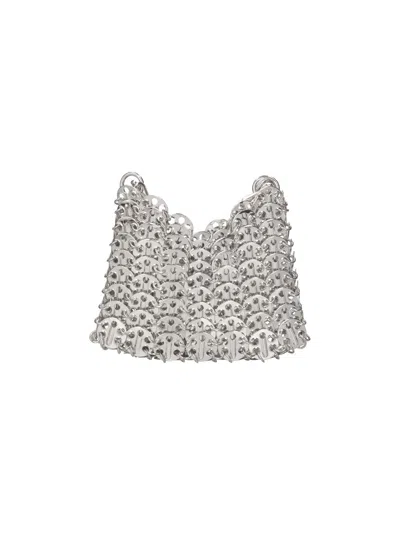 Rabanne Silver Iconic 1969 Mini Steel Shoulder Bag