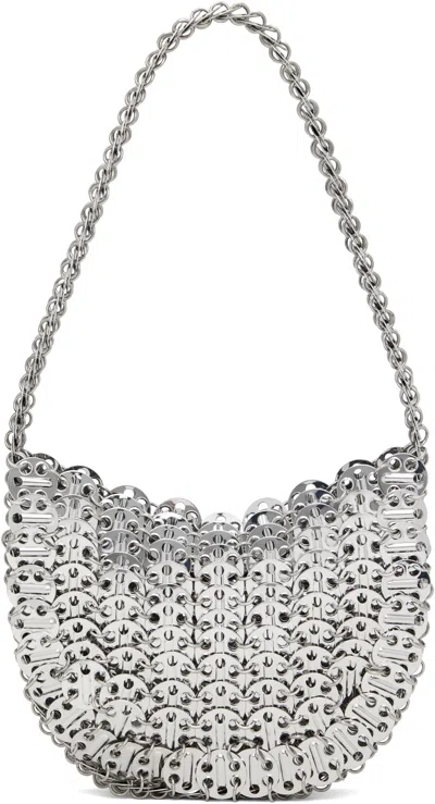 Rabanne Silver Iconic 1969 Moon Bag In P040 Silver