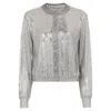 Rabanne Silver Knit Bomber Jacket