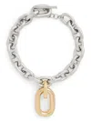Rabanne Silver-colored Necklace With Pendant And Engraved Logo In Brass Woman