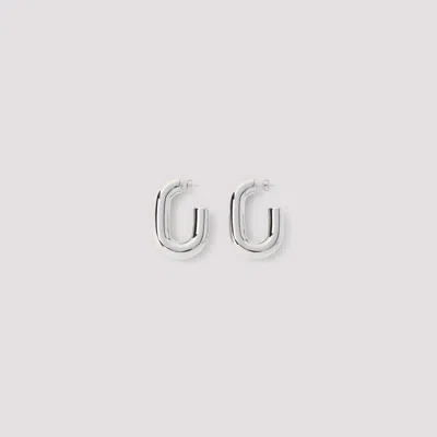 RABANNE SILVER LINK HOOPS BRASS EARRINGS