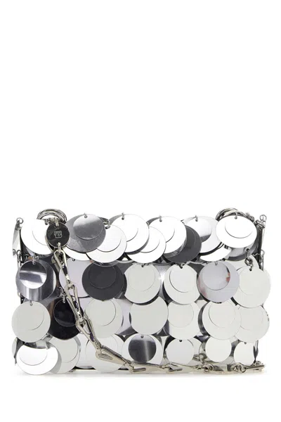 Rabanne Silver Maxi Sequins Nano Shoulder Bag