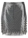 Rabanne Paillette Metal Ball Trim Mini Skirt In Silver