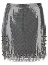 Rabanne Paillette Metal Ball Trim Mini Skirt In Silver