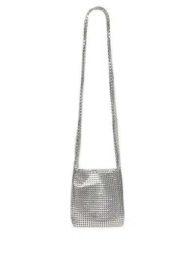 Rabanne Silver Mini Pixel Bag In Metallic