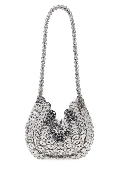Rabanne Silver? No Color Allowed-mini? No.  Removed. Silver Metal Chain Moon Shoulder Handbag With Di