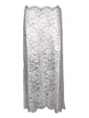 Rabanne Silver Pink Lace Midi Skirt