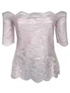 Rabanne Silver Pink Lace T-shirt In Pink