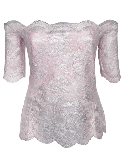 Rabanne Silver Pink Lace T-shirt