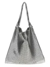 Rabanne Silver Aluminum Mesh Pixel Tote Bag In Silver