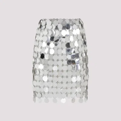RABANNE SILVER SEQUIN MINI SKIRT