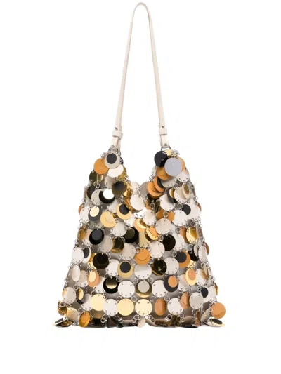 Rabanne Sequinned Shoulder Bag In Silver