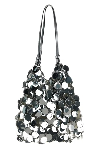 Rabanne 'silver Sparkle Discs Large' Shoulder Bag