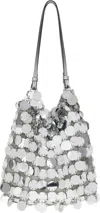 Rabanne Silver Sparkle Discs Large Tote In P040 Silver