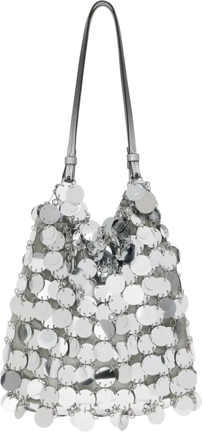 Rabanne Silver Sparkle Discs Large Tote In P040 Silver