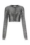 Rabanne Silver Stretch Acetate Blend Cardigan In P001