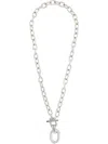 Rabanne Silver Toggle Chain Pendant Necklace In Silver