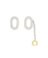Rabanne Silver Xl Link Earrings In White
